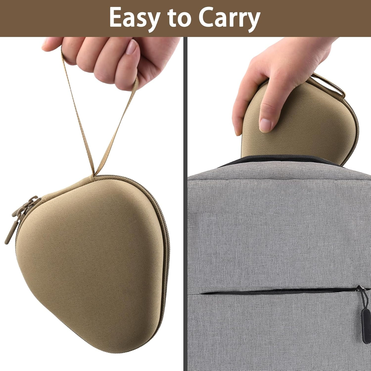 for Theragun Mini 3.0/Mini 2.0 Handheld Electric Massage Gun Hard Case,Replace Head & USB Charging Cable Organizer (Case Only,Oat)
