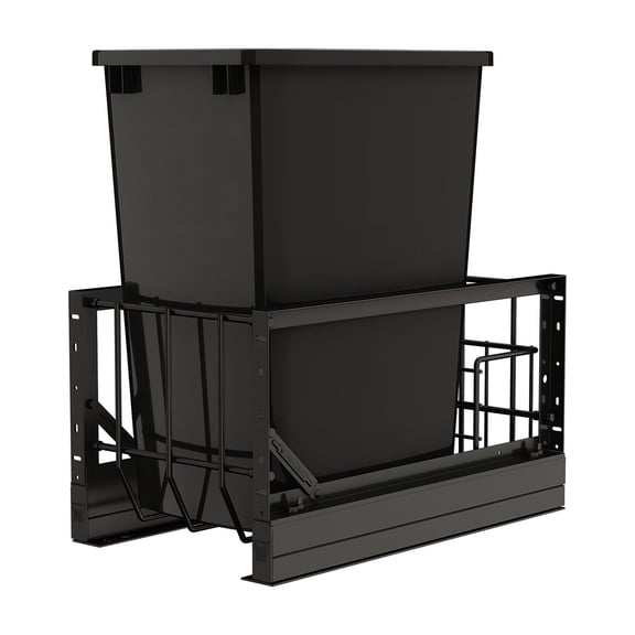 Rev-A-Shelf Single Pullout 35 qt. Kitchen Trash Can with Soft-Close, 5349-15DM18-118