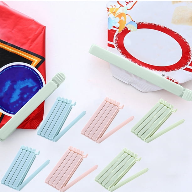 Clips de sellado para bolsas de comida Pack de 10 | Pinzas multicolores herméticas para bolsas de plástico seguras para alimentos | Cierre fácil de cerraduras, selladores de snacks que conservan la