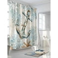 thumbnail image 5 of Blue Anchor Coastal Waterproof Fabric Shower Curtain, Nautical Summer Beach Starfish Snowflake Shower Curtain for Bathroom Curtains Bathtubs Hotel Washable Shower Curtains with 12 Hooks Long 72x78in, 5 of 6