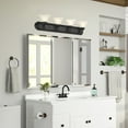 thumbnail image 4 of Design House Millbridge 4-Light Dimmable Vanity Light with Frosted Glass Shades, Matte Black, 4 of 13