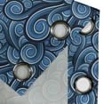 thumbnail image 3 of Ambesonne Nautical Grommet Curtain Single Panel, Marine Ocean Waves, 50"x60", Blue Dark Blue, 3 of 5