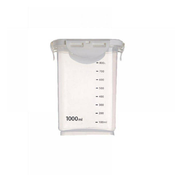 Clear Plastic Food Storage Jar Canister Container With Scale Locking Clamp Bamboo Lid Loose Container Sealed Jar Flip Top For Dried Fruit Snacks 34oz 1000 Ml Walmart Com