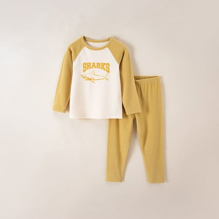 

Gunia Girls Christmas Pajamas Patchwork Children Thermal Underwear Boys Long Sleeve Outfits Sets Loose Nightwear For Baby Toddler Size 2-3 Years