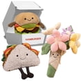 thumbnail image 2 of Kawaii Hamburger Sandwich Plushies Stuffed Plant Bouquet Flower Cuddly Plush Toy for Kids Birthday Gift Xmas for Boy Girlfriend, 2 of 5