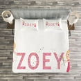 thumbnail image 3 of Ambesonne Zoey Quilted Bedspread Set 3 Pcs, Feminine Girl Name, King Size, Multicolor, 3 of 3