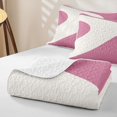 thumbnail image 4 of Homewish Swirl Wavy Twin Quilt Set,Geometric Abstract Twin Coverlet Set,Pink,2 Pieces, 4 of 7