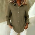 thumbnail image 5 of Womens Button Down Shirts Long Sleeve Cotton Gauze Tops Casual Collared Blouses Loose Fit Casual Shirts for Women Long Sleeve Button Down Blouses Fall 2026 Solid Color Trendy Tops, 5 of 7