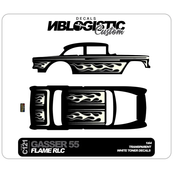 '55 CHEVY GASSER Custom Universal WaterSlide Decal for hot wheels 1/64 Scale a2