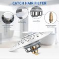 thumbnail image 3 of Universal Bathtub Stopper. 1.6-2.0 Bathtub Filter With Shower Drain Hair Catcher. Upgraded Of Brass Pop Up, 3 of 5
