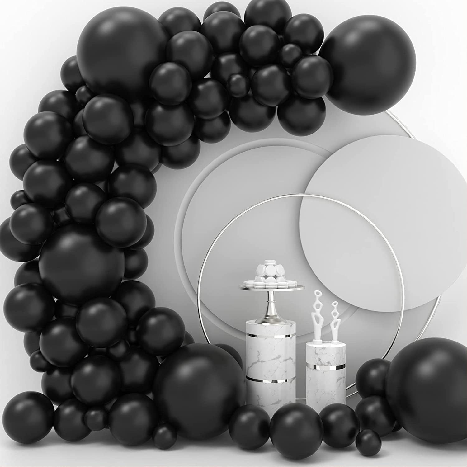 Black Balloons 110 Pcs Black Balloon Garland Kit Different Sizes 5 10 ...