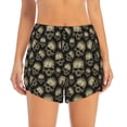 thumbnail image 2 of Hirioo funny Retro Skull for Women's Double Layer Athletic Shorts High-Performance Gym Shorts with Inner Pocket, Elastic Waistband-Large, 2 of 7
