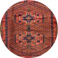 thumbnail image 1 of Ahgly Tapis d'Intérieur Rond Traditionnel Persan Rouge, 3 Pieds Rond, 1 of 6