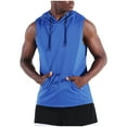 thumbnail image 6 of JXMVOJ Summer Men's Hooded Sleeveless Solid Color T-Shirt, Polyester Lightweight Breathable Design for Casual Outdoor Daily Multi-Occasion, Versatile Anti-Shrink Fashion Tops, 6 of 9