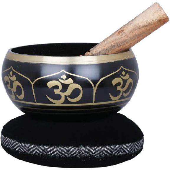 RATAN ENTERPRISES Singing Bowl Tibetan Prayer Instrument with Wooden Stick And Cushion Meditation Bowl - Green