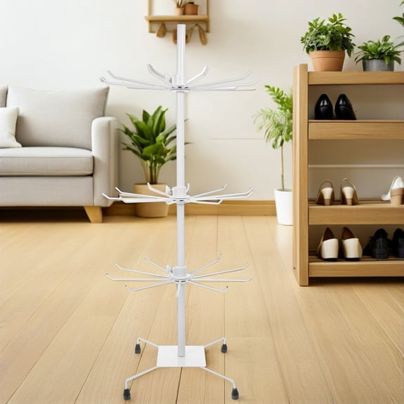 TABLZONE Jewelry Spinning Display Stand Rotating Jewelry Rack White 1Pack for Bedroom Use