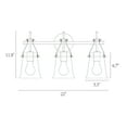 thumbnail image 6 of LNC Black & Gold 3-Light Bathroom Vanity Light with Seeded Glass Bell Shades, Dimmable, 6 of 14