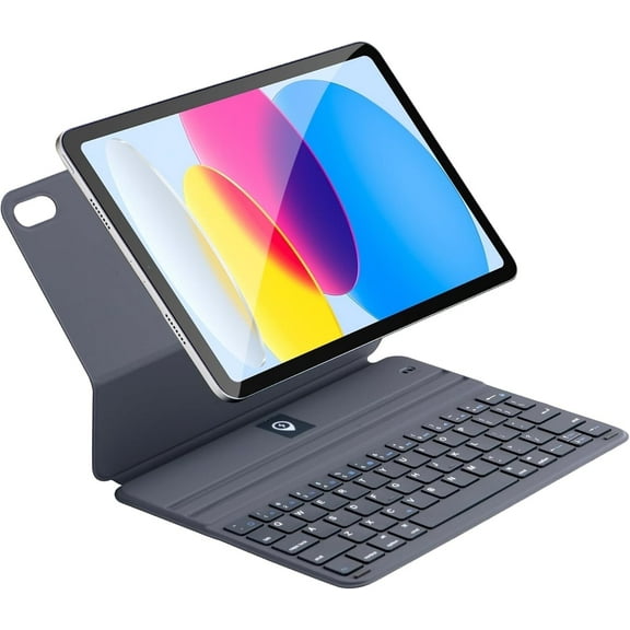 Smart Keyboard Folio for iPad 10th Gen 10.9 inch (2022) & iPad 11th (A16, 2025), Magnetic Keyboard Case with Two Viewing Angles,Front Back Protection (Gray)