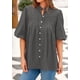 thumbnail image 5 of Blusa PRETTYGARDEN para mujer, verano 2025, manga corta, gris, 5 of 8