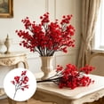 thumbnail image 1 of Ramo de flores de seda artificiales con flores de ciruelo y paniculata | Centro de mesa floral artificial realista con tallos flexibles, 1 of 6