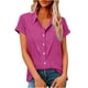 thumbnail image 1 of Camisas de Manga Larga para las Mujeres Suelto Ajuste Solapa Botón de Manga Corta Blusa de Túnica, Suaves Camisas de Manga Larga para las Mujeres Bajo Scrubs Desgaste de Verano Casual, 1 of 7
