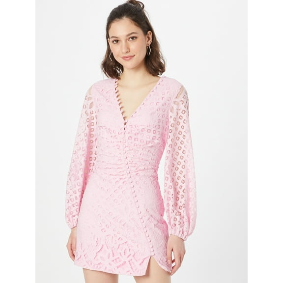 Bardot SOFT PINK Women's Lily Long Sleeve Eyelet Minidress, US 8Regular