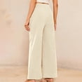 thumbnail image 5 of YIFUNIN Women's Solid Color Corduroy Straight Leg Pants, Loose Fit Casual Trousers for Fall Winter, Comfortable Ribbed Fabric Fashion,Beige L, 5 of 6