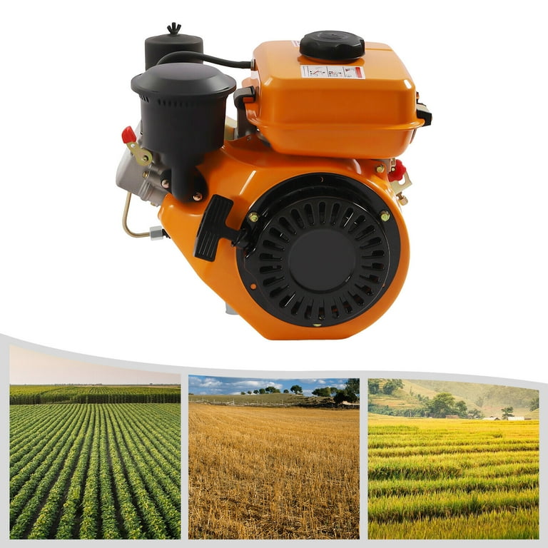 196cc 4-Stroke Diesel Engine - 2200W Single Cylinder Manual Power Plant For Farming & Garden Equipment