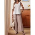 thumbnail image 5 of Linen Tank Tops for Women Summer Casual Loose V Neck Sleeveless Shirts Blouses Tunic Tops White M, 5 of 9