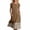 Brown, variant on 2026 Summer Womens Dress Button Front Short Sleeve Shift Midi Dress with Satin Stripe Hem & Side Pockets