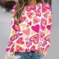 thumbnail image 1 of Qiopertar Mode Femmes Imprimé Col Rond Pull Tops Manches Longues Blouse Confortable Chandail en Molleton Offres de la Semaine Liquidation Moins de 5$ jusqu'à 90 % de Réduction, 1 of 5