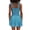 Blue, variant on Women's Floral Scoop Neck Mini Dress with Ruched Bodice and Ruffle Hem in 100% Polyester for All Day Everyday Comfort