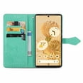 thumbnail image 5 of Feishell Embossed PU Leather Wallet Phone Case for Google Pixel 6 6.4 inch,Full Protection Magnetic Clasp Flip Stand Card Slots Shockproof Protective Cover with Hand Strap,Green, 5 of 9