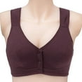 thumbnail image 2 of Pretty Comy Plus Size Front Closure Bra, Perfect Wireless Cotton Sleep Bras for Women, 2 of 7