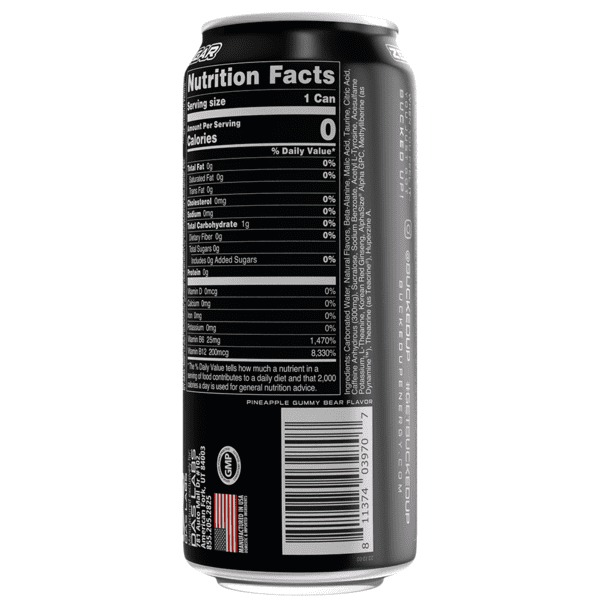 Bucked Up Energy Drink, Sour Gummy Deer, 16 fl oz Cans, 12 Pack