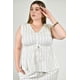 thumbnail image 4 of Conjunto rayado de lino Roman Fashion /Tallas Extras, 4377 (Hueso) beige 38, 4 of 6