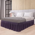 thumbnail image 1 of PiccoCasa Polyester Brushed Bed Skirt with Elastic Dust Ruffles 16" Drop, Full Dark Purple, 1 of 8