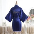 thumbnail image 1 of Vestido de novia de color sólido con diamantes de imitación, vestido de maquillaje, camisón de boda, cárdigan de seda sintética para mujer, 1 of 6