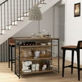 thumbnail image 4 of Gymax Industrial Kitchen Island Bar Table 4-Tier Wine Rack with Glass Holders, 4 of 8