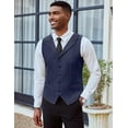 thumbnail image 3 of COOFANDY Black Vests Men Slim Fit Waistcoat Vest Notch Lapel Dressy Suit Vests, 3 of 6