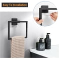 thumbnail image 2 of Towel Ring - Thicken 304 Stainless Steel Towel Holder, Towel Racks for Bathroom, Square Modern Design Hand Towel Holder, Contemporary Hand Towel Bar - Black, 2 of 7
