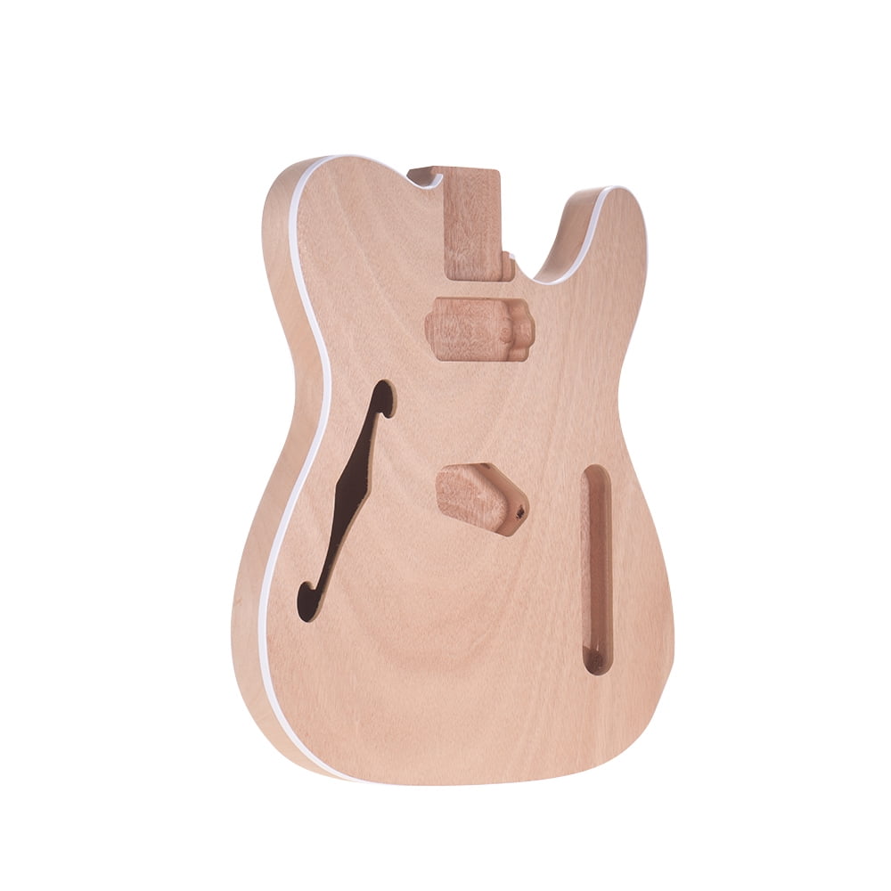 ammoon TL-F Unfinished Electric Guitar Body Blank Guitar Body Barrel DIY Mahogany and Composite Wooden Body Guitar Parts Accessories