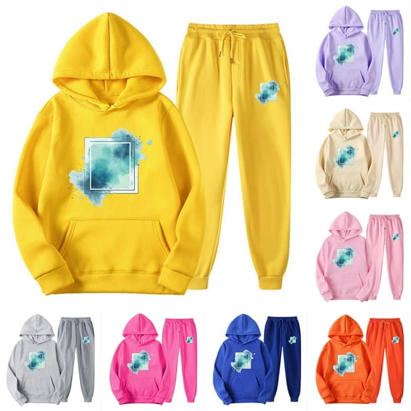 Feancey Limited Time Womens Hooded Track Suits 2 Piece Set Valentines Day Novelty Printed Hoodie Sets Teen Girl Casual Oversized Sweatshirt and Jogger Pants Sweatsuits Beige 3XL