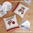 thumbnail image 2 of Juego de 4 fundas de almohada decorativas de Feliz Navidad, almohada de terciopelo navideña para vacaciones de invierno, 2 of 4