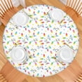Christmas Light Star White Pattern Round Elastic Tablecloth, 45-52 Inch ...