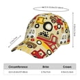 thumbnail image 3 of Yiaed Vehicles Print Cap Adjustable Size for Running Workouts and Outdoor Activities All Seasons, 3 of 5