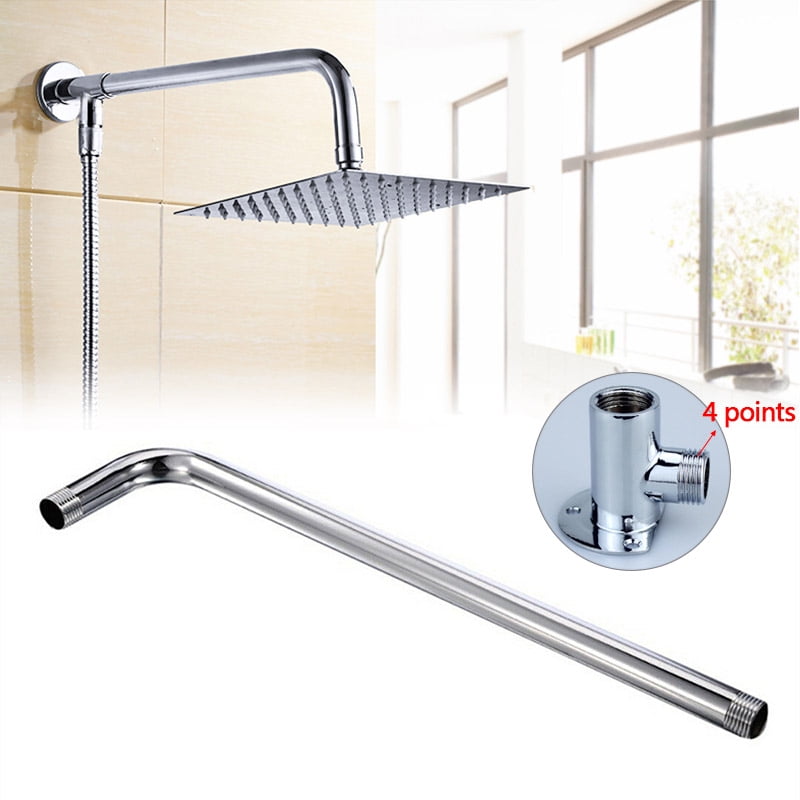 JINXL 40cm Square Shower Extension Arm with Shower Head Flange for Bathroom Hardware Tools 