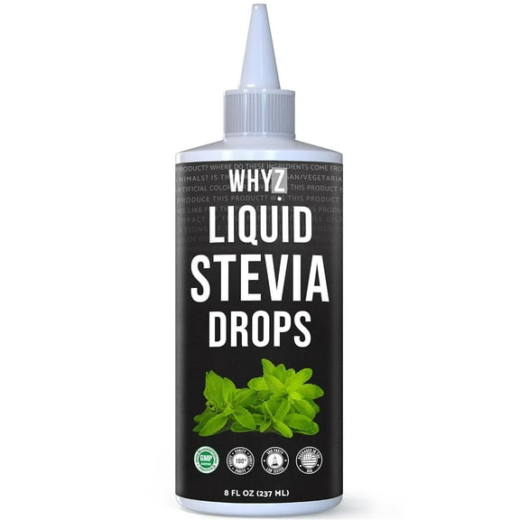 WHYZ Liquid Stevia Drops 8 fl oz, Liquid Sweetener, Zero Calorie Plant Based Sweetener 1,183 Uses