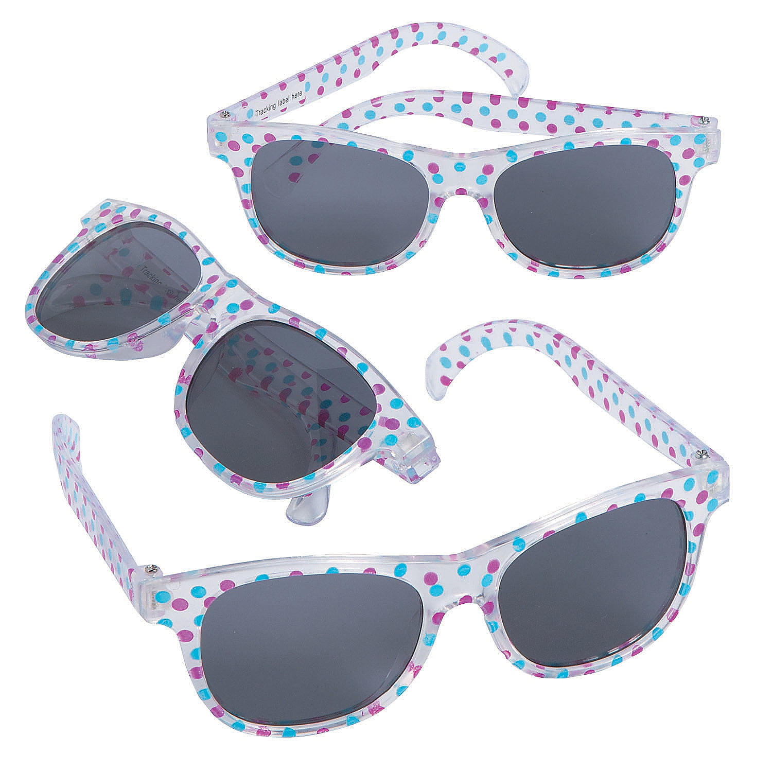 Clear Sunglasses With Polka Dots Kids Party Favors 12 Pieces