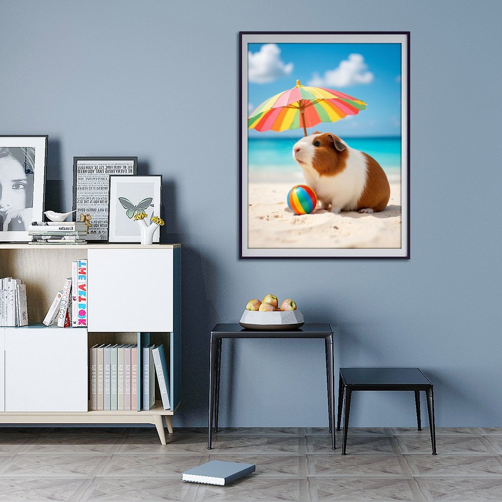 Diamond Art Kits for Adults - 5d Guinea Pig Beach Umbrella Ball Diamond Painting for Adults, Diamond Art for Adults Beginners, Diamond Painting Kits for Adults for Home Wall Decor